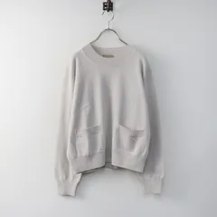 2021AW マーガレットハウエル MARGARET HOWELL COTTON WOOL CASHMERE カシミヤ混 ポケット付きニット2/グレー【2400014286663】