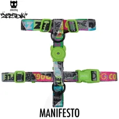 zee.dog ジードッグ H-HARNESS/Hハーネス MANIFESTO(マニフェスト) サイズM (中型犬用) 999502　Zee.Townコレクション 
