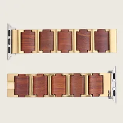 Apple Watch 対応 アップルウォッチ対応 天然木×ステンレススチール バンド 手作り ハンドメイド おしゃれ メンズ レディース 交換ベルト 替え Series 1〜8/SE対応 プレゼントに最適 ストラップ  SSP276