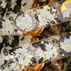 海外マステ マスキングテープ 切り売り 花 装飾 コラージュ 碎金百合
