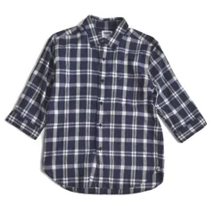 Pherrow's フェローズ シアサッカーボタンダウンシャツ BDシャツ 七分袖 サイズM ネイビー メンズ