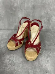 Christian Louboutin クリスチャンルブタン 厚底サンダル ウェッジソール サンダル size36/赤 ■◆◎レディース