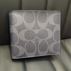★NA04492 綺麗！ COACH コーチ シグネチャー 2つ折り財布 レザー コンパクト ウォレット