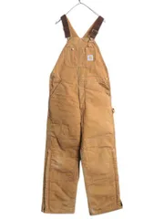 【お得なクーポン配布中!】 90s USA製 カーハート ダブルニー ブラウン ダック オーバーオール メンズ 36 30 オールド CARHARTT ワーク 中綿 キルティング ライナー 茶