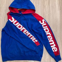 Supreme 美品❗️ホワイトビッグロゴパーカー ブルー／レッド 最終価格