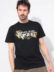 ヴェルサーチェ ジーンズ クチュール VERSACE JEANS COUTURE ロゴプリント クルーネック 半袖 Tシャツ VC78GAHC05 ブラックのサムネイル