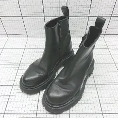 ■ ⊇ ZARA ザラ カジュアル ショート丈 サイドレースアップショート ブーツ サイズ35 ブラック系 レディース E  【1508250010729】