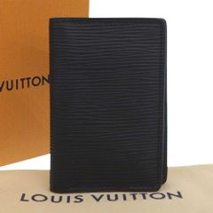 【本物保証】 箱・布袋付 新品同様 ルイヴィトン LOUIS VUITTON エピ オーガナイザー ドゥポッシュ M60642 二つ折りカードケース ブラック