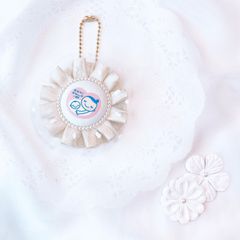 ハンドメイド　両面マタニティマーク　チュールロゼット　シャンパン　完成品