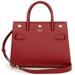 バーバリー タイトル title ショルダー ハンドバッグ 2way 斜め掛け グレインレザー レッド 赤 ゴールド金具 8029268 BURBERRY（未使用　展示品）