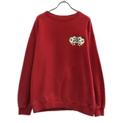 PIKO ピコ ロゴプリント 長袖 スウェット L レッド バックプリント レディース 古着