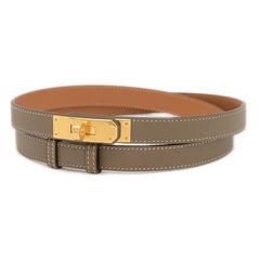 エルメス ケリーベルト 18 レディース エプソン エトゥープ ゴールド金具 W