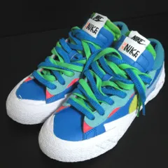 未使用 NIKE ナイキ×カウズ×サカイ BLAZER LOW ブレーザー ロー スニーカー DM7901-400 23.5cm ネプチューンブルー レディース 古着 中古 USED