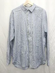 ◇ SENSE OF PLACE by URBAN RESEARCH ストライプ 長袖 シャツ サイズL ブルー ホワイト ブラック メンズ P  【1407260015369】