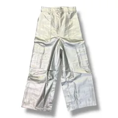 参考上代19800円 未使用品 MAISON SPECIAL Leather Cargo Pants レザーカーゴパンツ ストレートパンツ メゾンスペシャル 21232465702 シルバー 36 504A1のサムネイル