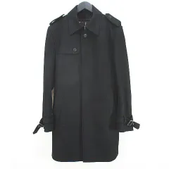 バーバリーブラックレーベル BURBERRY BLACK LABEL BMC80-507-09 ステンカラーコート M 裏地ノバチェック柄 中綿ライナー付き 比翼ボタン ベルト 三陽商会のサムネイル