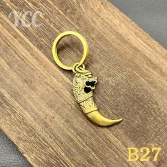 キーホルダー カラビナ キーリング ブラス Brass 真鍮  ハーレーダビットソン Harley Davidson アメカジ ヴィンテージ ライダーファッション シンプル おしゃれ  B27