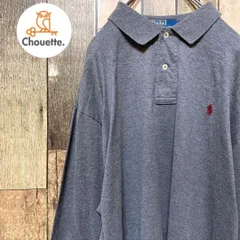 《90年代当時物》ポロバイラルフローレン Polo By Ralph Lauren 黒☆長袖ポロシャツ XL 刺繍ロゴ ポニーロゴ ワンポイントロゴ ビッグシルエット ブラック hs671