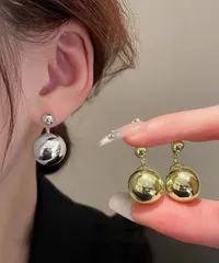 メタルボールピアス きれいめ 一粒ピアス