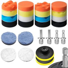 【人気商品】26点セット 六角軸付き電動ポリッシャー用 80mm 研磨パッド バフ 自動車ポリッシャー車 ポリッシャー 洗車セット