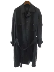 s'yte by Yohji Yamamoto サイト バイ ヨウジヤマモト BIO-WASH LYOCELL TWILL OVERSIZE MILITARY COAT オーバーコート ブラック 3のサムネイル