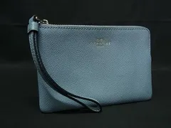 ■美品■ COACH コーチ F58032 レザー ポーチ マルチケース レディース ブルー系 DG8967