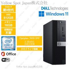 【中古PC】DELL OPTIPLEX 7070 SFF デスクトップ パソコン Core i7 9700 第9世代 16GB SSD512G動作確認済 Win11 Pro  搭載 【整備済み品】