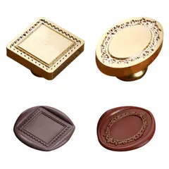 新品 PAVIKE シーリングワックス スタンプ ヘッドのみ フォトフレー シーリングスタンプ ヘッド 2個入り 特別な形のスタンプ 銅頭 楕円形 正方形 蝋封 印鑑 誕生日 結婚式 手紙 プレゼント おしゃれ レトロ