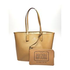 ▼▼COACH コーチ レディース トートバッグ リバーシブル フローラル アウトレット F31776 キャメル×花柄