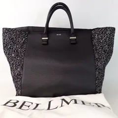 BELLMER トートバッグ 切り替えデザイン ブラック 保存袋有 ハンドバッグ BELLMER トートバッグ 切り替えデザイン ブラック 保存袋有