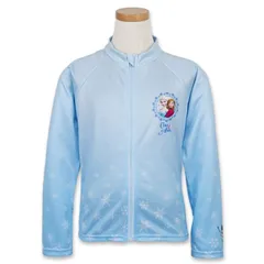 【アナと雪の女王 12529018】 ラッシュガード 女の子 キッズ 子供 ディズニー プリンセス アナ雪 110 120 130cm 長袖 フードなし 前開き ファスナー 水着 幼稚園 保育園 小学生 子ども こども かわいい おしゃれ