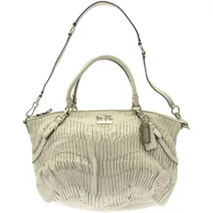 COACH コーチ 2WAY マディソンギャザースフィアレザーショルダーバッグ  オフホワイト