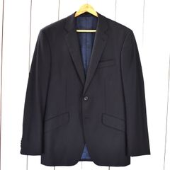 5TB058】ポールスミス Paul Smith LONDON チェルッティ生地 2つボタン シングル ジャケット M 濃紺 シャドーストライプ PL-IC-44479【中古】【メンズビジネス】202502