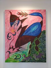 Akihiko Mihara, Salon d'Automne selected artist [KODAIRYU] Oil painting, abstract painting, artwork, interior decoration, colorful, stylish, original artwork, contemporary art, F50 size, brown drawing, dinosaur, dragon, monster, oil painting artwork