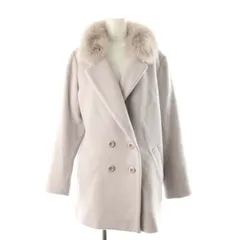 トランテアン ソン ドゥ モード 31 Sons de mode フォックスファー付き ウール ダブル ロングコート アンゴラ混 38 M ライトパープル /SY ■OS