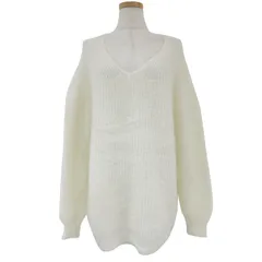 Plage - 【美品】Plage プラージュ ニット ブラウン サイズ:FREE / キッドモヘヤ カタアゼ Vネック プルオーバー ニット / 長袖 片畦 オーバーサイズ ウール / 日本製 / トップス セーター【レディース】【中古】 Plage - 【美品】Plage プラージュ ニット ブラウン サイズ:FREE