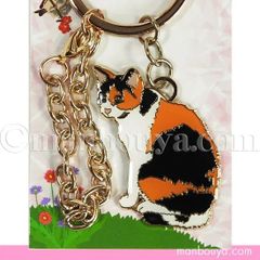ネコ キーホルダー 鍵 おしゃれ かなる アニマル フレンズ キーリング 三毛猫 バッグチャーム