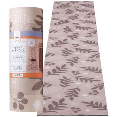 【新着商品】カット可能 水に強い すべりにくい素材 LK-004-AA 45×270×0.6(cm) 270 リーフ +it+id ロングキッチンマット アール(R)