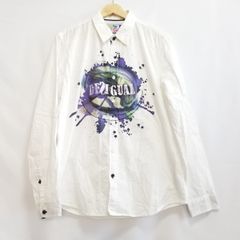 Desigual(デシグアル) 長袖シャツ サイズL メンズ - 白×パープル×マルチ