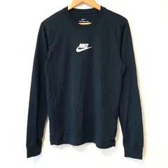 (^w^)b NIKE ナイキ クルーネック 長袖 カットソー ロンＴ ロンティ コットン100% トップス JUST DOIT！ ロゴ入り シンプル スポーティ 長袖TEE ブラック 黒 メンズ 男性 サイズS