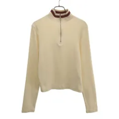 ザラ 未使用 長袖 リブニット ハーフジップ カットソー L オフホワイト ZARA タグ付き レディース 古着 【240505】