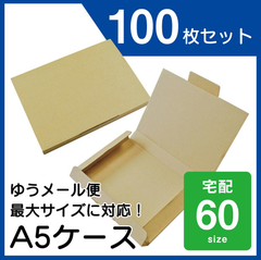 クロネコゆうパケット 専用ケース A5 3cm対応 100枚セット 茶 ダンボール ヤマト メール便 ダンボール 日本製 サイズ