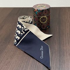 クリスチャンディオール　トロッター　オブリーク　ミッツァ　リボンスカーフ　シルク 人気商品]Dior ディオール オブリーク ミッツァ シルク リボンスカーフ