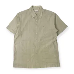 90s 00s LACOSTE ラコステ ワンポイント 半袖シャツ 4/グリーン ベージュ系 メンズ オールド ファブリカ