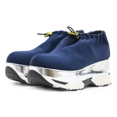 美品 マルニ 38 25 プラットフォーム スニーカー 厚底 リボン ホワイト