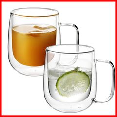 【人気商品】VKCHEF ダブルウォール グラスカップ 300ml 二重構造 耐熱ガラス マグカップ ティーカップ タンブラー 保温 保冷 エスプレッソ カクテル ドリンク お茶 コーヒーカップ おしゃれ 2個セット 食器 オフィス 家用 プレゼントのサムネイル
