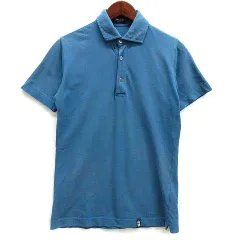 ドルモア DRUMOHR ビームス BEAMS 別注 ガーメントダイ 鹿の子 ポロシャツ 半袖  ブルー 青 S イタリア製