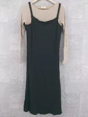 ◇ Sweet Mommy スウィートマミー 長袖 ロング ニット ワンピース M ブラウン　ブラック *  【1002800213481】