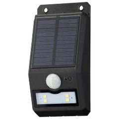 オーム電機 センサーウォールライト(110lm/ソーラー充電式/白色LED/ブラック) LS-S108FN4-K 幅60×高さ118×奥行き30mm(本体+ベース)