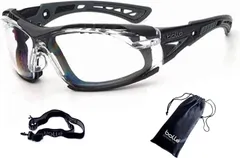[bolle SAFETY] ボレーラッシュ プラス ウルフグレー クリアレンズ ガスケットキット & 布ポーチ 付属 サバゲー グラス シューティング 保護 メガネ （ウルフグレー/レッドフレーム）CIWSオリジナルセットのサムネイル
